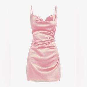 ZAFUL pink satin mini dress